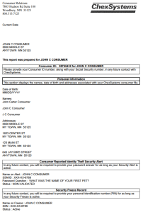 chexsystems sample report