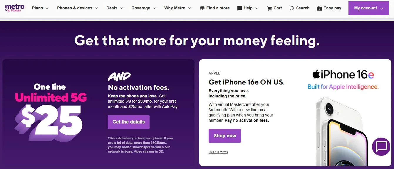 Metro by T-Mobile 5g Network on Prepaid
